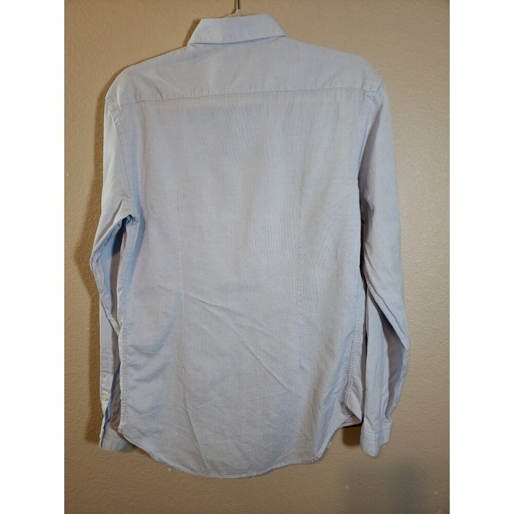 Zara Man Casual button up linen blend shirt slim fit Long Sleeve flip cuf size S - Picture 2 of 15